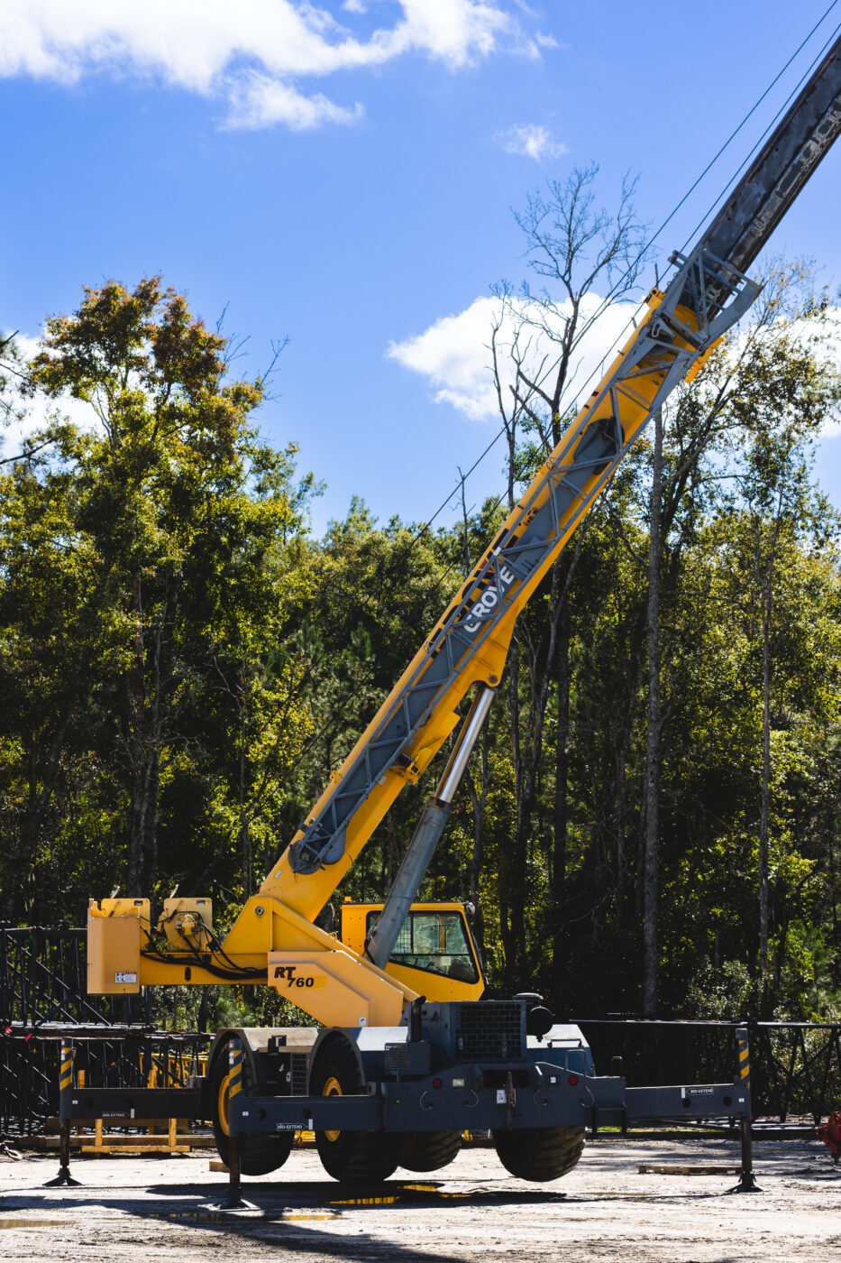 RT 760 Crane pictured on construction site