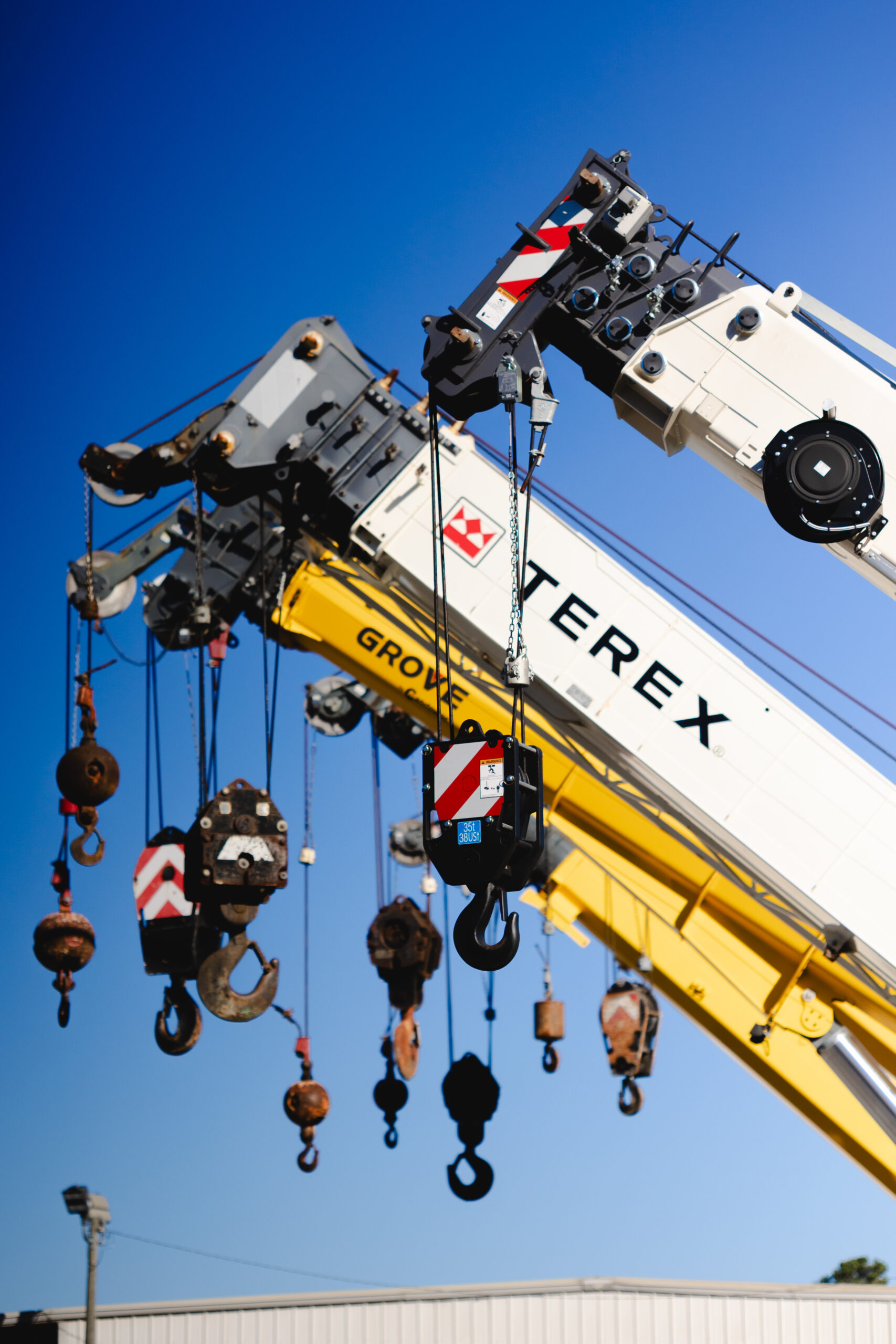 Terex and grove cranes picture together at the Dozier Crane yard
